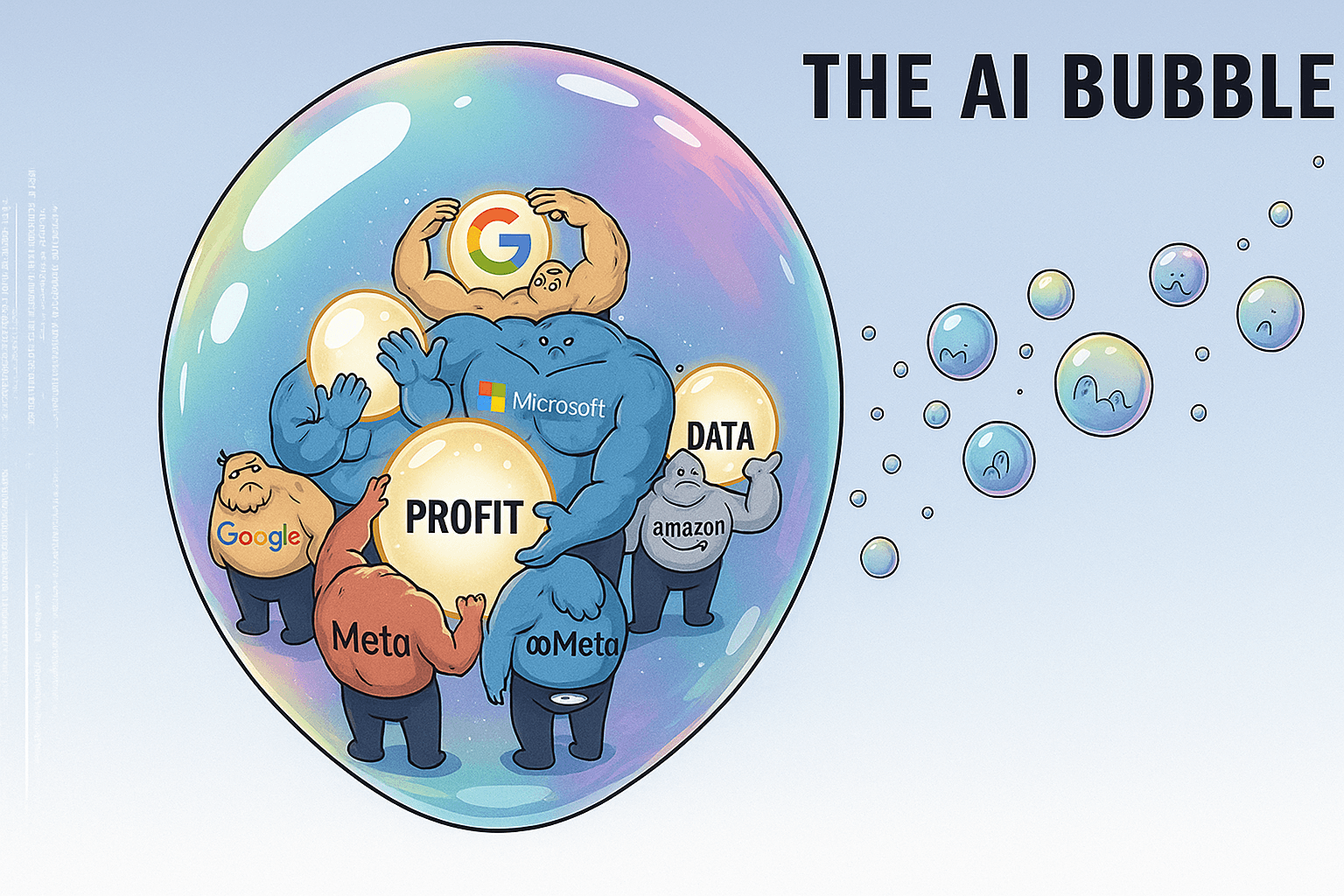Illustration for “Markets Sink as fears over an ‘AI bubble’ grew”
