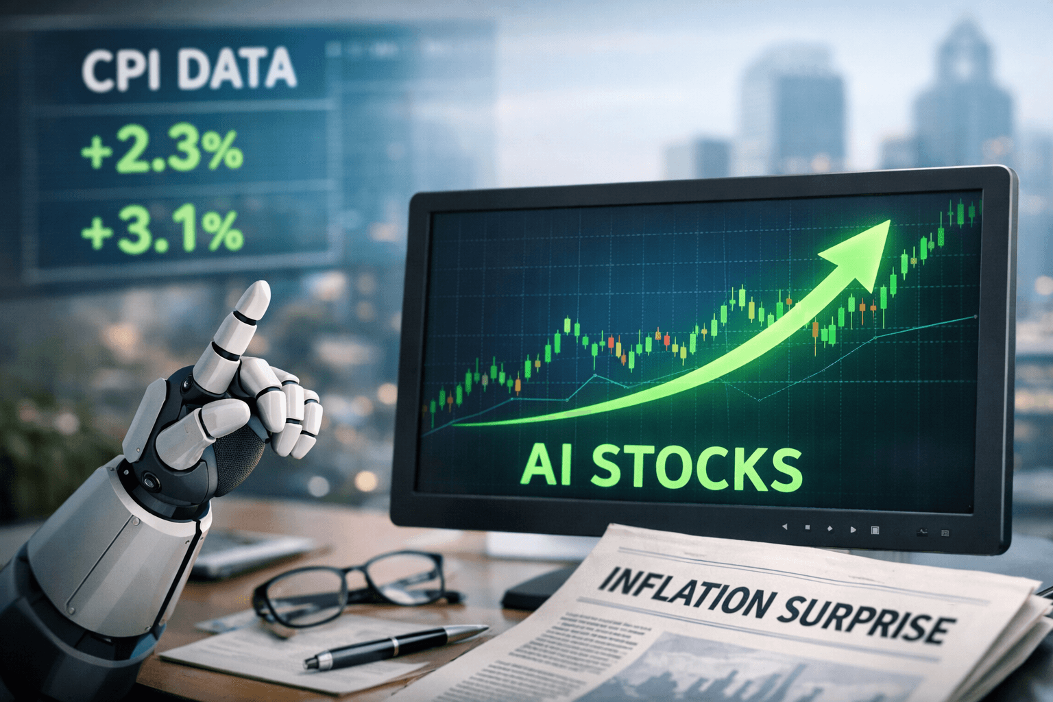 Illustration for “CPI Surprise Sparks Market Rebound After AI Selloff”