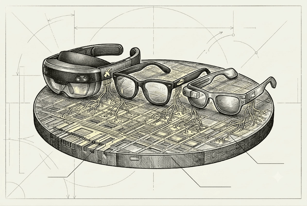 Illustration for “All Eyes on the Prize: The Smart Glasses War and Why Investors Are Backing the Silicon, Not the Frames”
