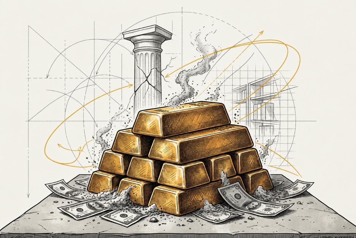 Illustration for “The Return of the Debasement Trade: Gold's Best Week in Six Months”