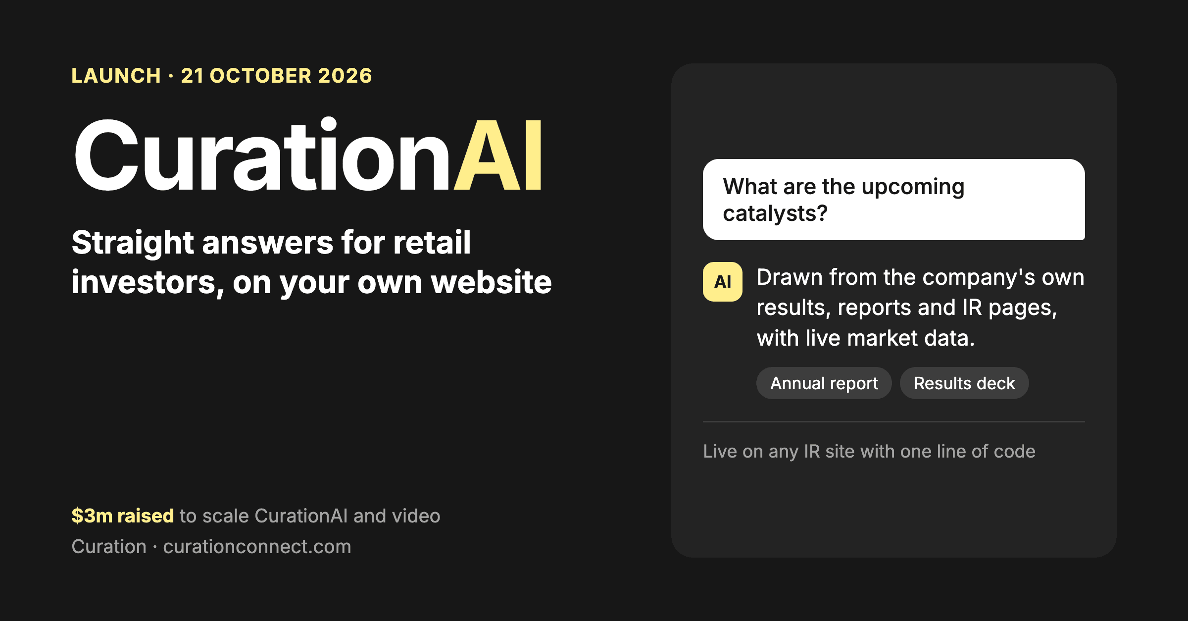 Illustration for “Curation Launches CurationAI, the AI Engine at the Heart of Its Operating System for Retail Investor Relations”